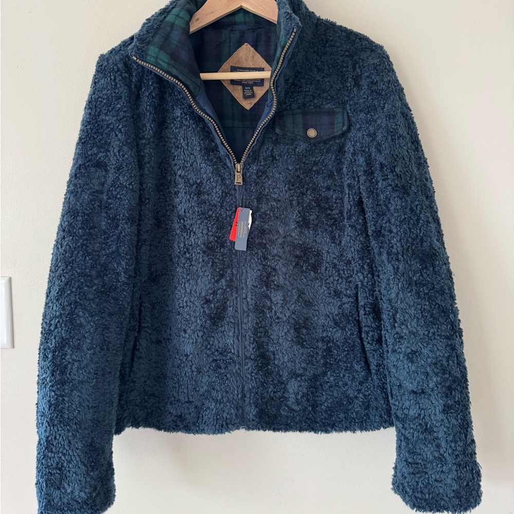 NWOT Pendleton Sherpa‎ Fleece Zip Jacket Plaid Lining NWOT Size M